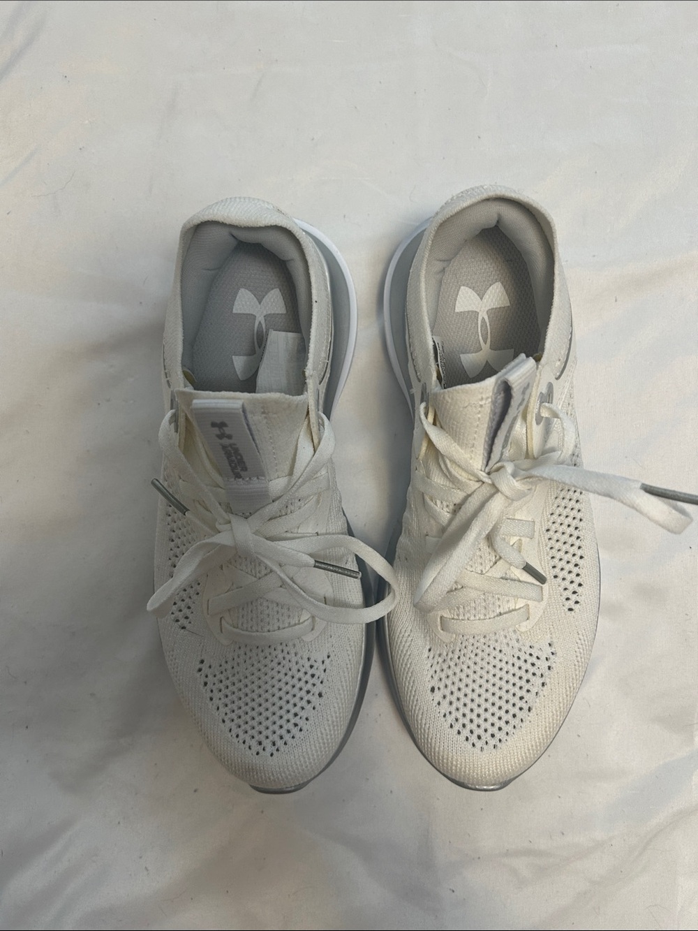 Under Armour Women’s White Knit Lace-Up Training Sneakers
